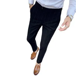 Erkek takım elbise gri siyah erkekler pantolon ve yelek moda gündelik pantolonlar büyük boy 29-35 pantalones hombre