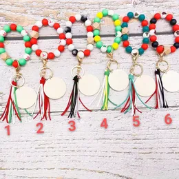Opzione multicolore delle donne della catena chiave della nappa del velluto della Corea del Sud del braccialetto in rilievo del nuovo silicone all'ingrosso dell'albero di Natale