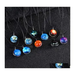 Collane con ciondolo 10 colori fatti a mano sfera di vetro coppie luminose primo ciondolo gioielli ciondolo stella tempo collana goccia all'ingrosso consegna Dhenf