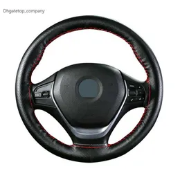 GNUPME Hand-Stitched Steering Wheel Cover 36-40cm DIY Leather Braid on the With Needles Thread Car-Styling Steering Covers