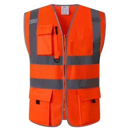 Gilet di sicurezza riflettente industriale Gilet riflettente per lavoro su strada ad alta visibilità Gilet di sicurezza per ciclismo all'aperto Abbigliamento Giacca riflettente