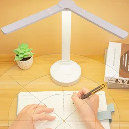 Bordslampor LED Double Head Dimble Lamp Swing-Arm Desk Reading Light Creative