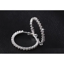 Hoop Huggie Damen Große Creolen Diamantohrring Hochzeit/Verlobung Runder Tropfen Hängend 925 Sterling Silber Schmuck Geschenk Lieferung 2 Dhlw8