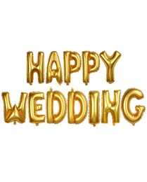 12pcsset szczęśliwy ślub uroczy foliowe listy helu