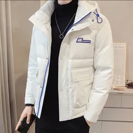 Men's Vests Winter Hooded White Duck Down Jacket For Men Fashion Bright Handsome Big Pocket Coat Male Solid Color Thickened Warm 221201