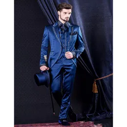 Men's Suits Blazers Tailor Made Baroque Style Groom Tuxedos Groomsman Evening Embroidery Decorate Man 's Jacket Pants Vest 221201