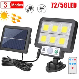 Decorações de jardim LED Lâmpada de parede solar dividida 3 Modo Sensor de movimento à prova d'água S LIGUNDAÇÃO DE RUA DE RUA PARA LUZ DE SEGURANÇA 221202