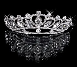 Hair Tiaras In Stock Cheap 2020 Diamond Rhinestone Wedding Crown Hair Band Tiara Bridal Prom Evening Jewelry Headpieces 180257389524