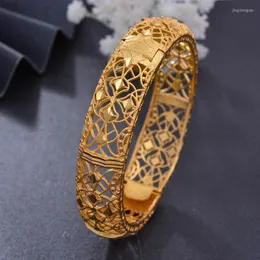 Bangle Wando 1pcs/lot Bride Ethiopian Jewelry Dubai Gold Color Bangles For Women African Bangles&Bracelets Halloween Gifts