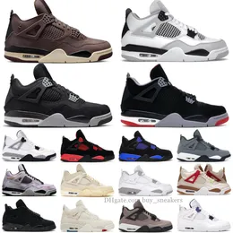 Quality 4 Retro Basketball Shoes Men Women 4s Military Black Canvas Cat Violet ore Canyon Purple Red Thunder Master White Oreo Bred Sail outdoor Sports Sneakers 5.5-13