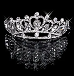 Hair Tiaras In Stock Cheap 2020 Diamond Rhinestone Wedding Crown Hair Band Tiara Bridal Prom Evening Jewelry Headpieces 180252944941
