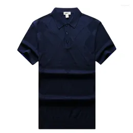 Herren Polos Poloshirt Seide Männer 2022 Mode Lässig Kurzarm Knopfdruck Atmungsaktiv Große Größe M-5XL England