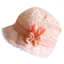 Hair Accessories Girl Bucket Hat Cap For 3-12 Months Baby Girls Chiffon Bow Knot Style Kids Toddler Go Fishing Hats Floppy Chapeau