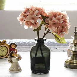 Dekorativa blommor 1st konstgjorda hortensia grenar hem bröllopsdekor autum siden plast blomma hög kvalitet falsk fest dekoration