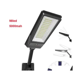 مصابيح الجدار الشمسي 24LELED 98LED مصباح مقاوم للماء PIR MOTION SESSOR LED Garden Light for Outdoor Street Pathway Drop Drop