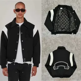 Мужские куртки Куртка Askyurself V11 Кожаный бейсбольный костюм с вышивкой прокрутки 1 1 Мужская и женская куртка T221202