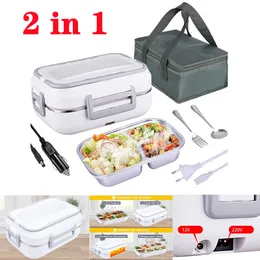 Lunchboxen 220 V Home Car Truck Mini Reisbox Heizung Elektrische Lunchbox Tragbare Dampfer Lebensmittel Container Thermalkästen Büro Reise Set 221202