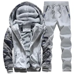 Herrspårsperioder Sets Män Winter Hoodies Casual Hooded Warm Sweatshirtspants Tjockare fleece jackapants Men Moleton Masculino M-4XL 221202