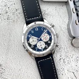 Bretiling Mens Quartz Watches Coptrovwatch Calendar 43mm Dial اليابانية VK Quartz Movement 316L Fine Steel Case Watch242H