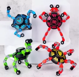 DIY Chain Vervorming Robot speelgoed voor kinderantistress Hand Spinner Ventip Fingertip Top Mechanische Gyro Stress Relief Toy Gift