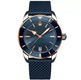 New Mens Watch Automatic Mechanical Sapphire Stainless Steel Stainless Rotatable Bezel Rose Gold Silver Blue Rubber