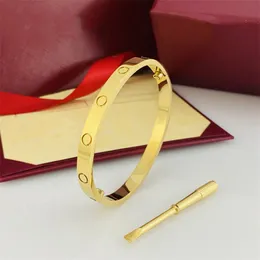 18K parafuso de parafuso de ouro Love Bangle Bracelet Designer Jóias de luxo Mulheres Mens Classic 5.0 Titanium Steel Shining Diamond Zircon Bracelets Jóias
