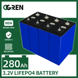 3,2V LIFEPO4 Células 280AH Bateria de fosfato de ferro de lítio para 12V 24V 48V Bateria recarregável Pacote de bateria Diy RV armazenamento de energia solar