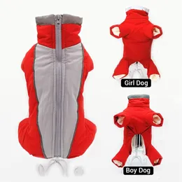 Hundkläder Vinter overaller för S Warm Waterproof Pet Jumpsuit Trousers Man/ Female Reflective Small Clothes Puppy Down Jacket 221202