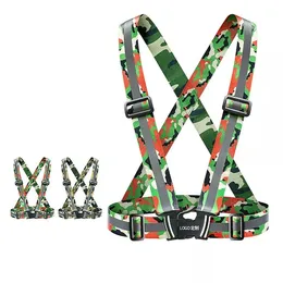 Camouflage Stretch reflective straps for adjustable night safe cycling substitute running construction reflective vest