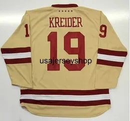 الهوكي جيرسي خمر NCAA College 19 Chris Kreider Jerseys Cream Tritched Mens Mens M-xxxl