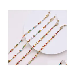 Brillenketten Colorf Perlen Perle Herz Brillenkette Lanyard für Frauen Sonnenbrille Geometrische Halsband Schmuck Drop Lieferung Fas Dhfmr