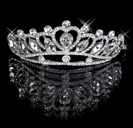 Hair Tiaras In Stock Cheap 2020 Diamond Rhinestone Wedding Crown Hair Band Tiara Bridal Prom Evening Jewelry Headpieces 180253204274