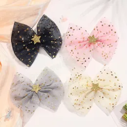 Flickor glitter gaze mesh bow h￥rn￥lar barn s￶tt h￥rklipp Barrettes mode prinsessan h￥r tillbeh￶r