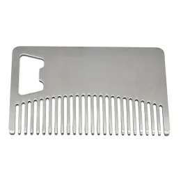 Professional Card style Men's mustache comb Beer openers Anti Static Stainless Steel Comb Bottle Opener 1202