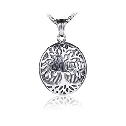 Yoga Tree of Life Necklaces Pendant Retro Stainless Steel Necklace Chains Women Men Hip Hop Fashion Fine Jewelry Will and Sandy