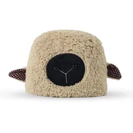 Moda design coreano tampa de goma de pelúcia quente chapéu de pescador de inverno Haps de caçambas de lã de lã engraçadas gorro macio de ovelha macias de gorro de gorro ao ar livre