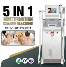 Professionell IPL OPT LASER Hårborttagningsmaskin Skin åtdragning ND YAG Laser Tatuering Ta bort 5 i 1 Multification Beauty Equipment med logotypanpassning