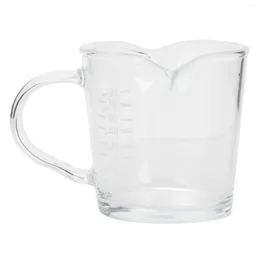 Mugs 1Pc Transparent Double Mouth Cup Coffee Measuring Heat Resistant