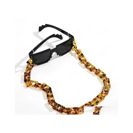 Eyeglasses Chains Retro Simple Acrylic Acetate Leopard Print Sunglasses Chain Punk Trendy Hanging Neck Eyeglasses Link Fashion Acces Dhqrf