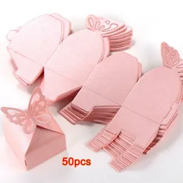 Present Wrap 50st Butterfly Decoration Boite A Dragees Wedding Baptism Birth Rose 221202