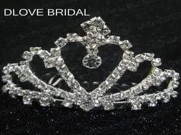 حقيقية PO Crystal Wedding Crown Tiara Hair Combs Sliver Plated Hair Association Women Women Event Partypes in stock 5407227