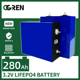 280AH LIFEPO4 CELLER 3.2V 4/8/16/32st DIY 12V 24V 48V LITIUM IRON FOSFAT Batteripaket för RV Golf Cart Boat Yacht Forklift