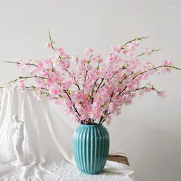 Decoratieve bloemen 1 st simulatie Cherry Blossom Branch voor vaasbloemarrangement materiaal Diy Home Party Desktop Decoratie