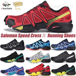 Salomon Speed ​​Cross 4 CS Mens Running Shoes Men Blue Orange Red Bright Grey Fluorescen Trainers Outdoor Sports Sneakers 40-46