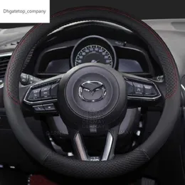 DERMAY PU Leather Car Steering Wheel Cover for CX-3 CX-4 CX-5 CX-7 CX-9 Mazda 3 Axela 6 Gh Gj Demio Anti-Slip Funda Volante