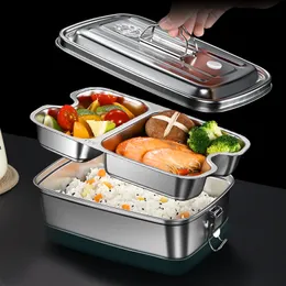 Lancheiras de aço inoxidável Bento Bento Alimentos Metal grande para crianças ou adultos isolados ao ar livre 221202