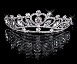 Hair Tiaras In Stock Cheap 2020 Diamond Rhinestone Wedding Crown Hair Band Tiara Bridal Prom Evening Jewelry Headpieces 180251610070
