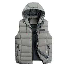 Gilet da uomo Autunno Inverno Giacca senza maniche Uomo Outdoor Casual Con cappuccio Antivento Spessa Calda Gilet imbottito Uomo Gilet Top Large Size 3XL7XL csa 221202