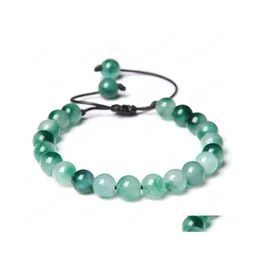 Beaded Natural Stone Braided Bracelet Green Turquoises Beads Adjustable Rope Bracelets For Male Female Creative Gift Drop Delivery Je Dhob7