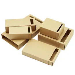 Opakowanie prezentów 20/50PCS Vintage Kraft Paper Candy Box Drifter Projekt Party Favor Es Craft DIY Opakowanie ślubne 221202